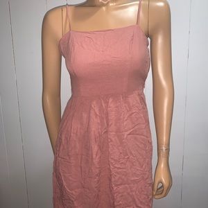 Dusty rose strapped A-line dress